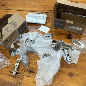 Schlage Silver Metallic Accents with Modern Design New in Box NIB Set of 2